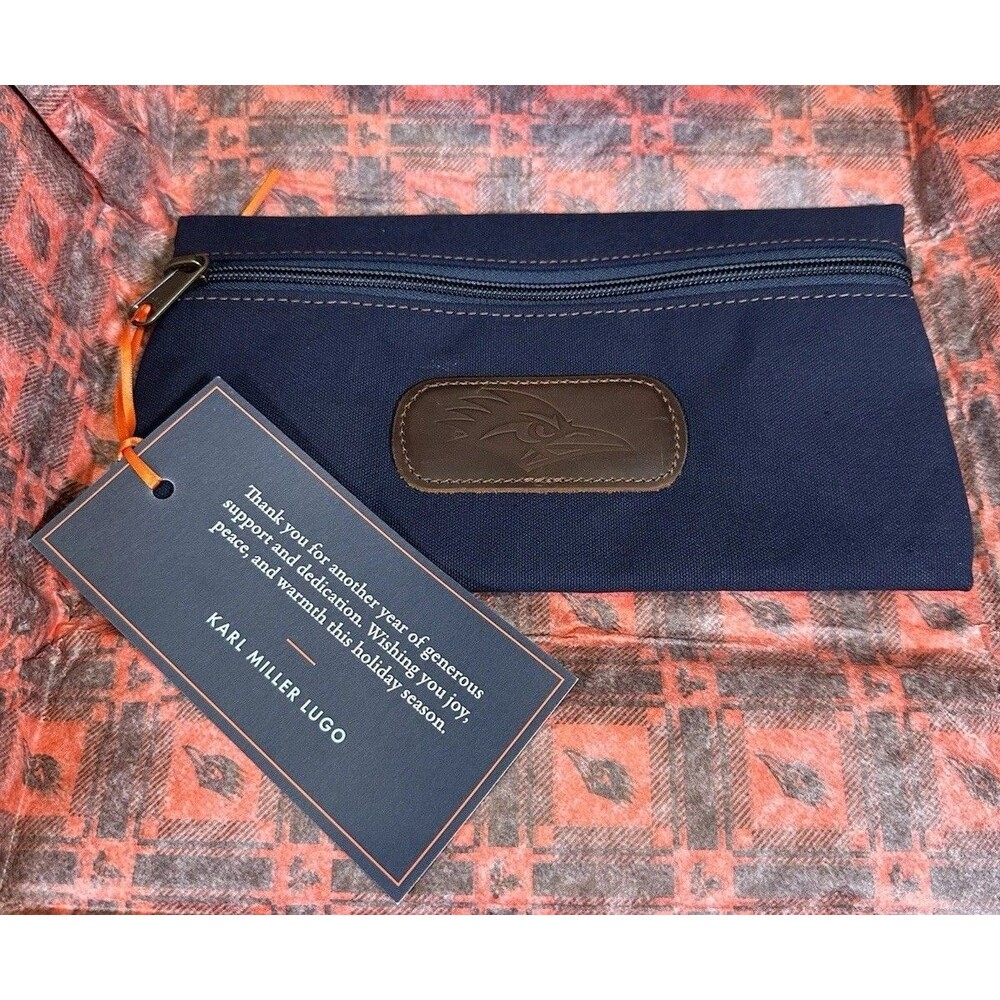 Jon Hart UTSA Roadrunners Cosmetic Bag Purse Pouch Navy Logo Gift Wrap Texas NEW